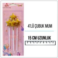 Yıldız Model Çubuk Mum Gold