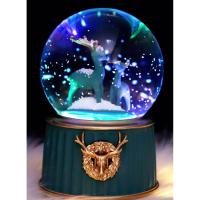 Geyik Model Kar Küresi Işıklı Müzikli 12cm