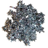 Metalize Yıldız Fiyonk Paket Süsü Yapışkanlı 100 Adet Gümüş Renk