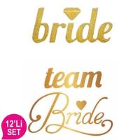 Team Bride Dövme Seti Kalpli Gold