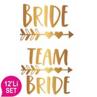 Team Bride Dövme Seti Oklu Gold