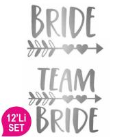 Team Bride Dövme Seti Oklu Gümüş